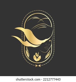 Luxury gold beauty hair salon logo design