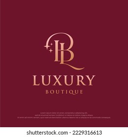 Luxury Gold Beauty Monogram Letter BL Logo Design