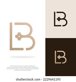 Luxury Gold Beauty Monogram Letter LB Logo Design