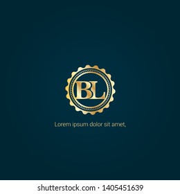 luxury gold BL company linked letter logo concept. Designed for your web site design, logo, app, UI. initial logo design. elegant logo