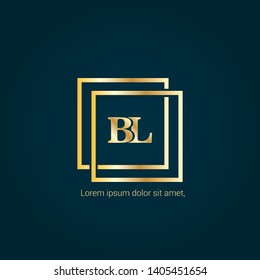 luxury gold BL company linked letter logo concept. Designed for your web site design, logo, app, UI. initial logo design. elegant logo