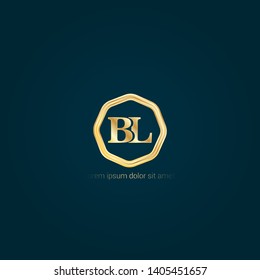 luxury gold BL company linked letter logo concept. Designed for your web site design, logo, app, UI. initial logo design. elegant logo