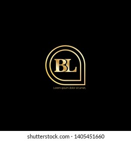 luxury gold BL company linked letter logo concept. Designed for your web site design, logo, app, UI. initial logo design. elegant logo