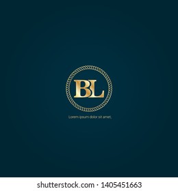 luxury gold BL company linked letter logo concept. Designed for your web site design, logo, app, UI. initial logo design. elegant logo