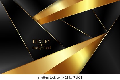 Luxury Gold and black Background with golden metal texture in 3d abstract style. Illustration from vector about modern template design for strong feeling and technology and futurism 