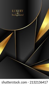 Luxury Gold and black Background with golden metal texture in 3d abstract style. Illustration from vector about modern template design for strong feeling and technology and futurism