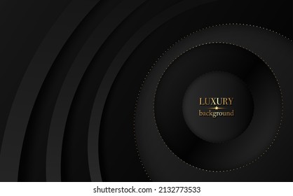 Luxury Gold and black Background with golden dots circles texture abstract style. Vip card. Vector Illustration about modern template design for strong feeling and technology and futurism