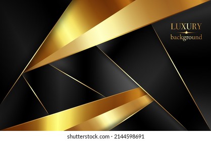 Luxury Gold and black Background with golden metal texture in 3d abstract style. Illustration from vector about modern template design for strong feeling and technology and futurism