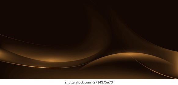 Fondo negro de la curva del oro de lujo, Vector elegante abstracto del fondo para la presentación de la marca
