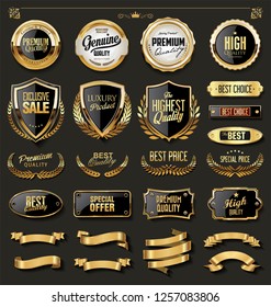 Luxury gold and black design elements collection