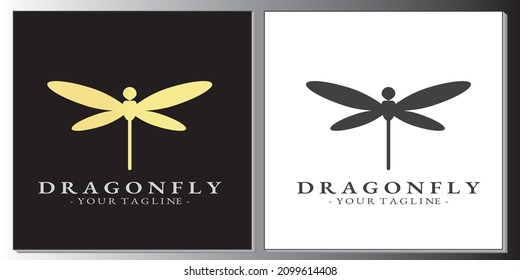 luxury gold and black dragonfly logo template vector eps 10