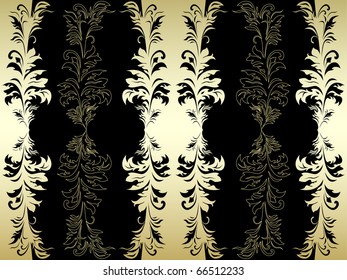 Luxury gold black floral vector background