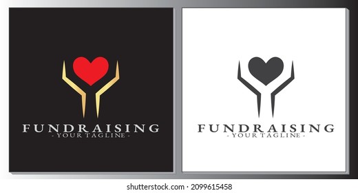 Luxury Gold And Black Fundraising Logo Template Vector Eps 10