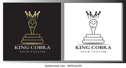 Luxury Gold And Black King Cobra Logo Template Vector Eps10