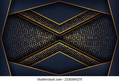 Luxury gold and blue gradient background design