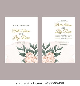 Luxury Gold and blue invite frame design vector.Invitation design for wedding card, Image frame, Water color frame design. vector illustration.
