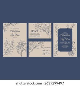 Luxury Gold and blue invite frame design vector.Invitation design for wedding card, Image frame, Water color frame design. vector illustration.
