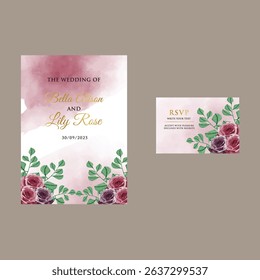 Luxury Gold and blue invite frame design vector.Invitation design for wedding card, Image frame, Water color frame design. vector illustration.