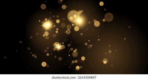 Luxury gold bokeh on black background for decoration