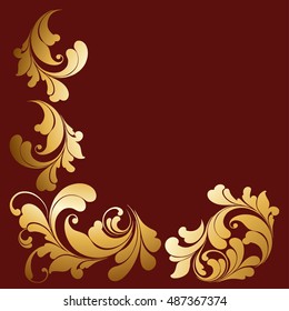 Luxury gold border. Decorative design elements for a rich decoration.