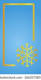 Luxury Gold Border Frame with Blue Background