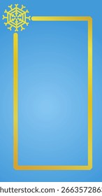 Luxury Gold Border Frame with Blue Background
