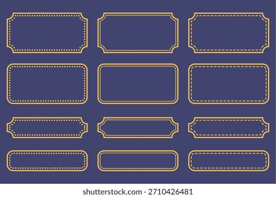 Conjunto de marco de borde de oro de lujo para empaques y etiquetas