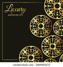 Fondo de patrón de borde dorado de lujo