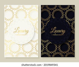 Luxury gold border pattern cover template