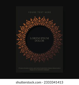 Luxury gold border pattern cover template