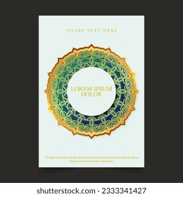 Luxury gold border pattern cover template