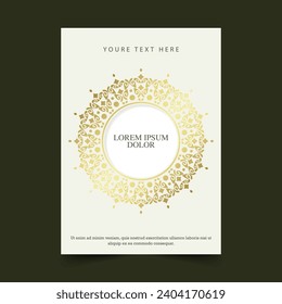 Luxury gold border pattern cover template