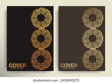 Luxury gold border pattern cover template