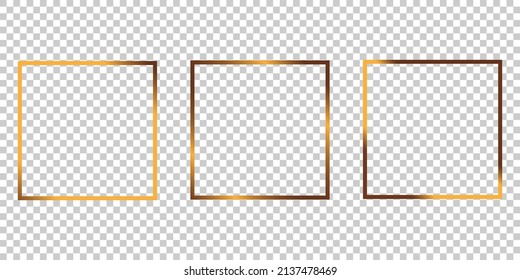 Luxuriöse goldene Grenze mit Schatten einzeln auf transparentem Vektorhintergrund. Bildmockvorlage für das Rechteck nach oben. 