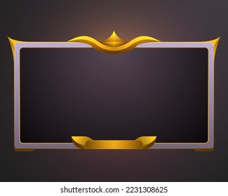 Luxury gold border vintage style stream overlay video screen frame template