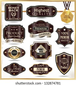 Luxury gold and brown labels