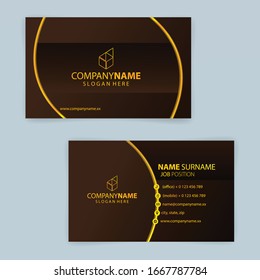 Plantilla de tarjeta de visita Gold Premium Vector