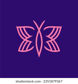 luxury gold butterfly logo vector design , abstract modern animal logo pictogram design of beautiful insect butterfly