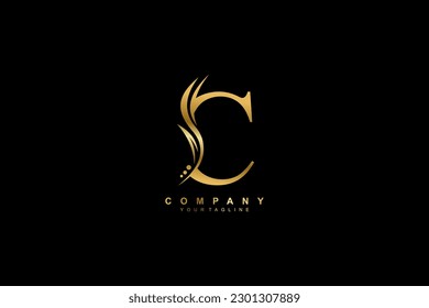 
Luxuriöses Gold C Logo Design mit Feder. Premium-C-Buchstaben-Monogramm-Logo. geeignet für Firmenlogos, Kosmetiklogos, Firmenlogos, Boutiquen, Spas, Salons usw.