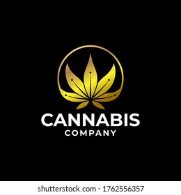 Luxury Gold Cannabis Logo Template