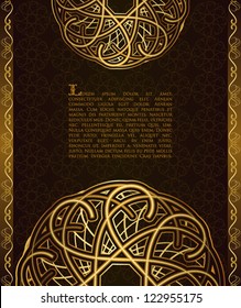 Luxury gold card with oriental ornaments