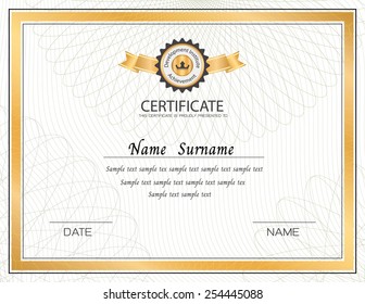 luxury gold certificate template,vector illustration