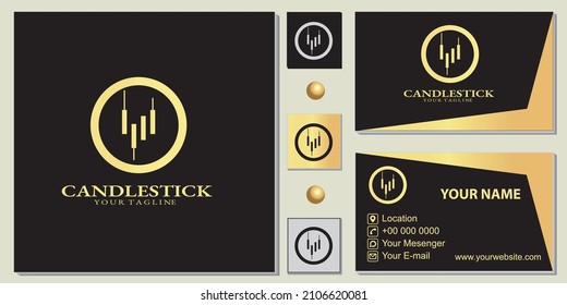 Patrón premium de logotipo de círculo de oro de lujo con elegante tarjeta de visita vector eps 10