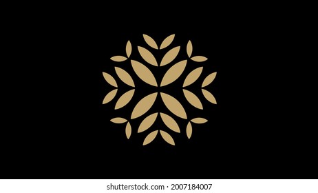 Luxury Gold Circle Leaf Logo Design Stock Vector (Royalty Free ...