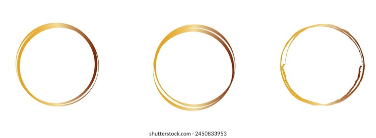 Luxury gold circle vector icon frame illustration