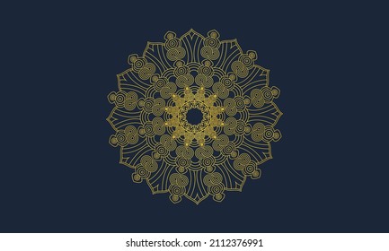 luxury gold color mandala design vector template for logo, poster, banner, card , background