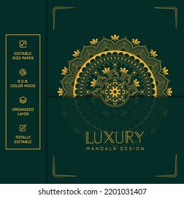 Luxury gold color ornamental mandala design background