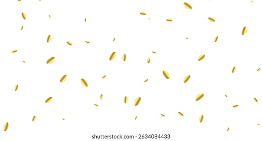 Luxury Gold Confetti Glitter Over Dark Backdrop – A Stunning Vector for Celebration and Party Themes. Celebratory Gold Confetti Border on White – Vector Background for New Year,