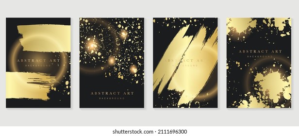 Vector de diseño de cubierta dorada de lujo. Diseño de fondo con textura dorada, mármol, cepillo. Diseño para arte mural, invitación, tarjeta de boda, banners, plantilla de tarjeta vip.