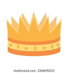 Luxury gold crowns icon vector illustration editable white background